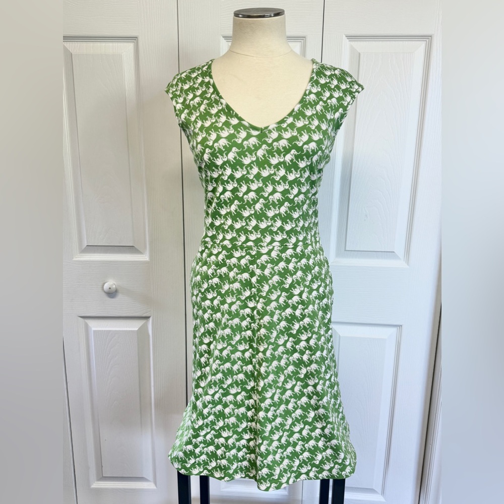 Green Elephant Sleeveless Dress with Pockets NY & Co